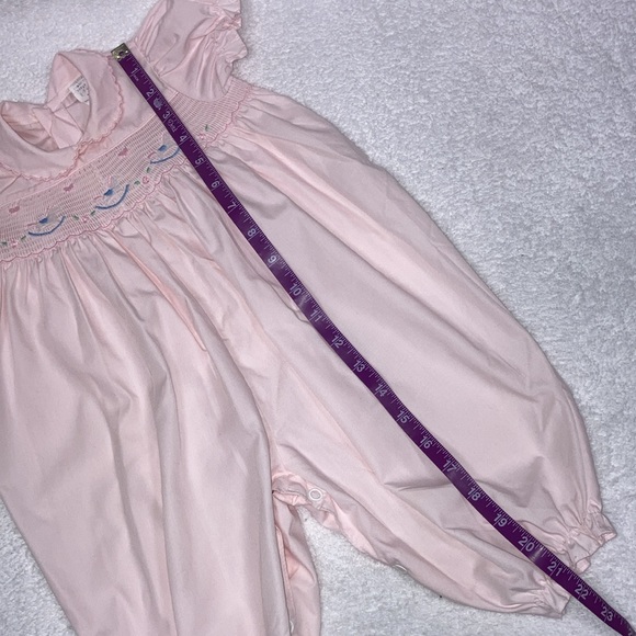 Vintage rocking horse smocked bubble romper 6/9m - Picture 4 of 7